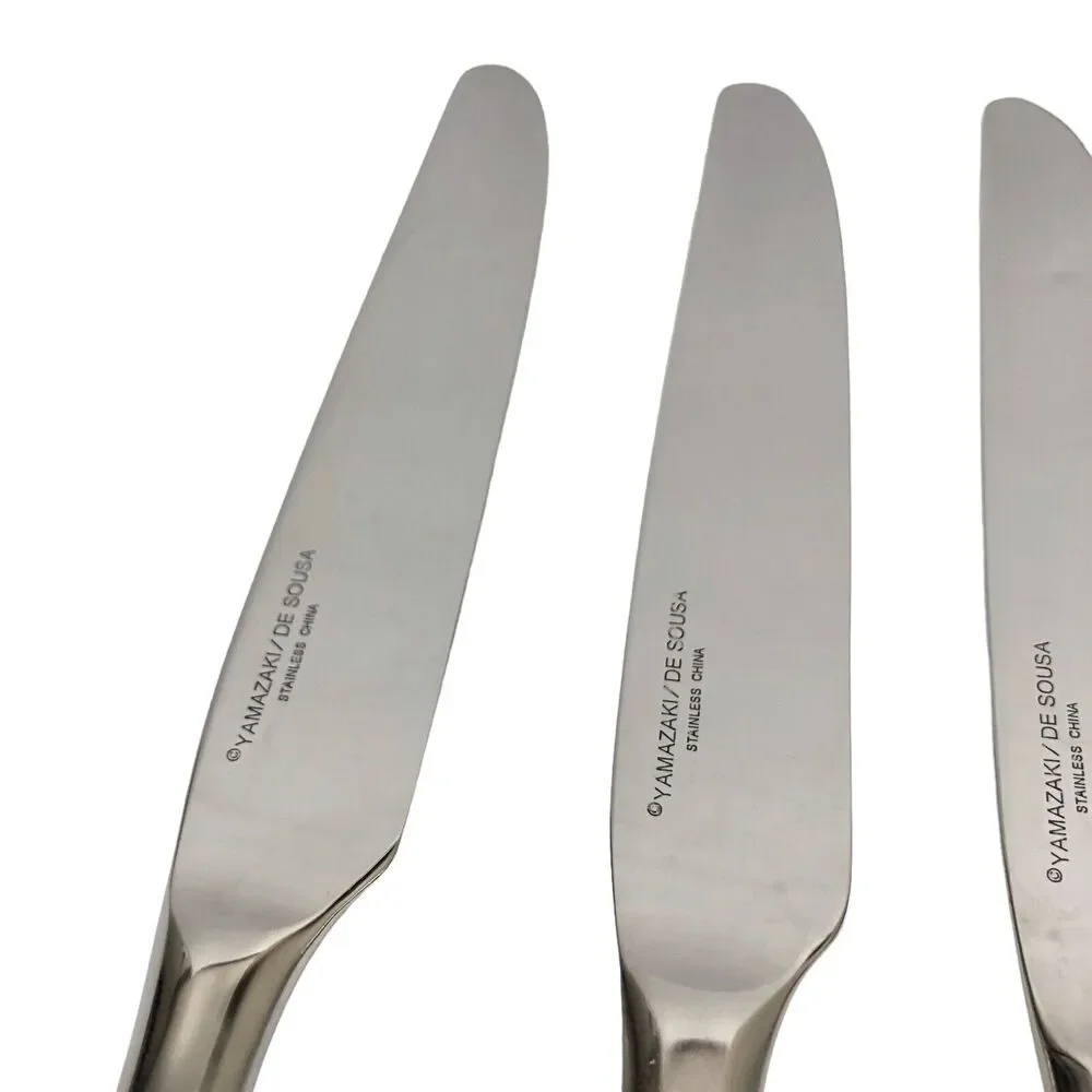 Unused Yamazaki De Sousa TOSCANI SOLARI Dinner Knife Set of 4 Stainless Flatware